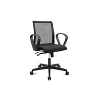 Living Chairs Basic 10 - Sedia da ufficio con tecnologia Air+, ergonomica e conveniente, meccanismo a bilanciere, schienale in rete, Made in Germany, ottimo rapporto qualità-prezzo, con bracciolo ad