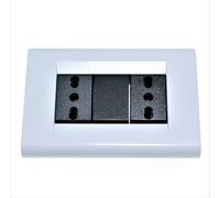 Living Classica Placca compatibile più Supporto con 2 biprese bianca