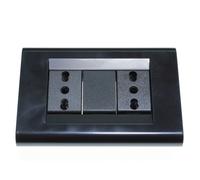 Living Classica Placca compatibile più Supporto con 2 biprese NERA