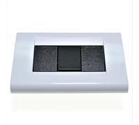 Living Classica Placca compatibile più Supporto con 2 DEVIATORI bianca