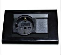 Living Classica Placca più Supporto e schuko più 1 posto compatibile Nera in