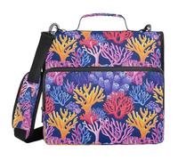Living Corals in The Sea - Borsa portadocumenti con cerniera, con manico, tracolla, 3 anelli, per scuola, lavoro, ufficio