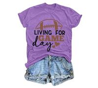 Living for Game Day, maglietta divertente per tifosi di sport, partite di calcio, donne e uomini, Viola, S