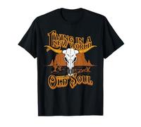 Living in A New World, Old Soul Tee, Bull Skull, Deserto Maglietta