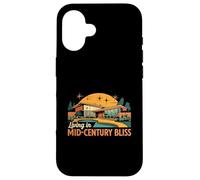 Living in Mid Century Bliss MCM House Design Custodia per iPhone 16