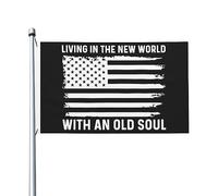 Living In The New World With An Old Souls Flag 3x5 Outdoor Double Sided Bandiere uniche decorazione da parete per giardino 3x5 Ft, Living In The New World With An Old Souls Arazzo da appendere alla pa
