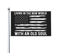 Living In The New World With An Old Souls Flag for Room Guys Decorazione da parete con bandiera divertente su doppia faccia per prato 9,1 x 1,5 m, Living In The New World With An Old Souls Tapestry