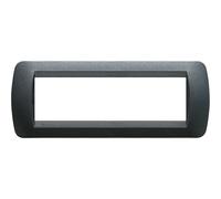Placca 7 posti Acciaio Scuro Antracite Bticino Living L4807PA