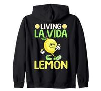 Living La Vida Limone Carino Walking Agrumi Felpa con Cappuccio