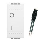 Living Light Interruttore Bipolare 16 A Bianco N4002N con Lampada Led Spia