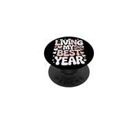 Living My Best Year - Disegno tipografico pastello PopSockets PopGrip Adesivo