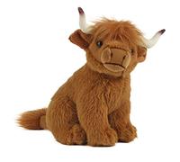 Living Nature Mucca delle Highlands, Giocattolo di Animale da Fattoria Realistico e Morbido, Peluche Naturli Eco-Friendly, 16cm