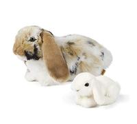 Living Nature- Peluche AN500 Olandese Lop Ear Marrone & Baby Bunny Gift Bundle, Bianco, Taglia Unica, Colore Brown & White
