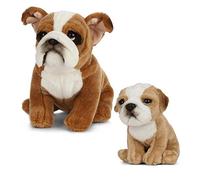 Living Nature Soft Toy Coppia-Bulldog inglese (20cm) & cucciolo (16cm), Colore, AN497