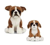 Living Nature Soft Toy Coppia-peluche Boxer (20cm) & cucciolo (16cm), Colore, AN495