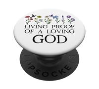 Living Proof of a Loving God Quote Christian Jesus Loves You PopSockets PopGrip Adesivo