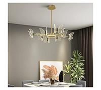 Living Room Chandelier Modern Simple Light Atmosphere Household Butterfly Dining Lamp Creative Nordic Pendant Lamp Network Modern LED Chandelier (8headgold80cm Steplessdimming)