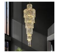 Living Room Crystal Chandelier Hotel Hall Luxury Lighting For Duplex Floor Rotating Staircase Long Chandelier Decoration