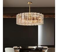 Living Room Luxury American Retro E14 LED Chandelier Pendant Light Brass Chrome