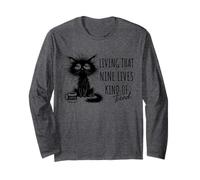 Living That Nine Lives Tipo di gatto stanco amante del caffè Maglia a Manica
