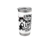Living That Nine Lives Tipo Di Stanco Caffè Gatto Bicchiere termico in acciaio inox doppia parete
