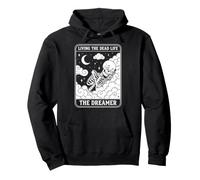 Living The Dead Life Skeleton Dreamer Tarot Occult Felpa con Cappuccio