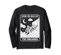 Living The Dead Life Skeleton Dreamer Tarot Occult Maglia a Manica