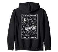 Living The Dead Life The Dreamer Skeleton Tarocchi Halloween Felpa con Cappuccio