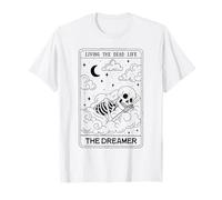 Living The Dead Life The Dreamer Skeleton Tarocchi Halloween Maglietta