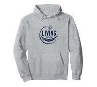 Living The Dream - Amaca per Il Relax del Sole Felpa con Cappuccio, Unisex per Adulti, Grigio Melange, M