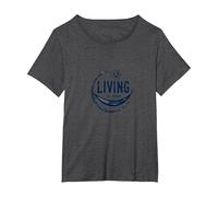 Living The Dream - Amaca per Il Relax del Sole Maglietta, Donna Plus-Size, Grigio Scuro, 5X