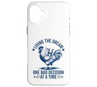 Living The Dream One Bad Decision At a Time - Gatto gattino divertente Custodia per iPhone 16 Plus