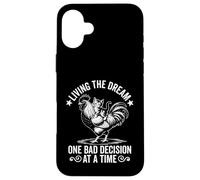 Living The Dream One Bad Decision At a Time - Gatto gattino divertente Custodia per iPhone 16 Plus