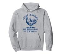 Living The Dream One Bad Decision At a Time - Gatto gattino divertente Felpa con Cappuccio