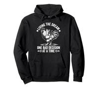 Living The Dream One Bad Decision At a Time - Gatto gattino divertente Felpa con Cappuccio