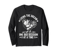 Living The Dream One Bad Decision At a Time - Gatto gattino divertente Maglia a Manica