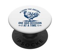 Living The Dream One Bad Decision At a Time - Gatto gattino divertente PopSockets PopGrip Adesivo