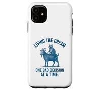Living the Dream One Bad Decision at a Time Raccoon & Goat Custodia per iPhone 11