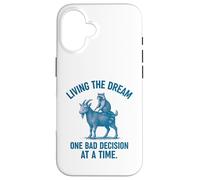 Living the Dream One Bad Decision at a Time Raccoon & Goat Custodia per iPhone 16
