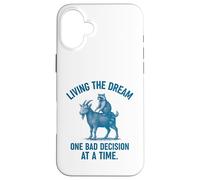 Living the Dream One Bad Decision at a Time Raccoon & Goat Custodia per iPhone 16 Plus