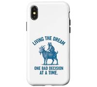 Living the Dream One Bad Decision at a Time Raccoon & Goat Custodia per iPhone X/XS