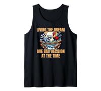 Living The Dream One Bad Decision At a Time Raccoon Rooster Canotta