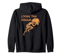 Living The Dream Stoic Funny Citazione Motivazionale Sarcastico Felpa con Cappuccio