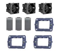 LivingLight 3 Supporto LN4703 3 Copriforo 3 Prese Unel Shuko Antracite L4140/16