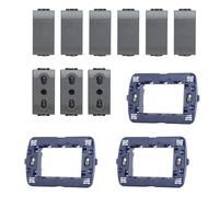 LivingLight Kit 3 Supporto LN4703 6 Copriforo 3 Prese Antracite Bivalente L4180