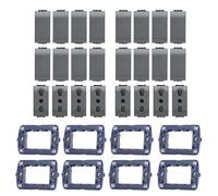 LivingLight Kit 8 Supporto LN4703 16 Copriforo 8 Prese Antracite Bivalente L4180