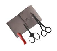 LIVINGO Set di forbici affilate per baffi, forbici per capelli a punta tonda, pettine piccolo, custodia in pelle, ideali per tagliare peli su viso, naso