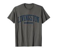 Livingston New Jersey NJ College University Style Blu Maglietta