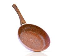 LIVINGTON Copper & Stone Pan | Padella da 24 cm | rivestimento antiaderente e antigraffio | effetto granito | rivestimento interno in pietra per una perfetta distribuzione del calore | adatto per