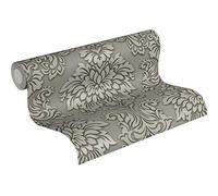 Livingwalls 368985 - Carta da parati in tessuto non tessuto, con glitter, Beige Grau Metallic, 10,05 x 0,53 m